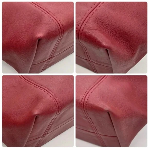 Coach Red Leather Tote Bag - Picture 6 of 10